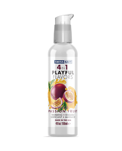 Swiss Navy 4 In 1 Playful Flavors Wild Passion Fruit - 4 Oz