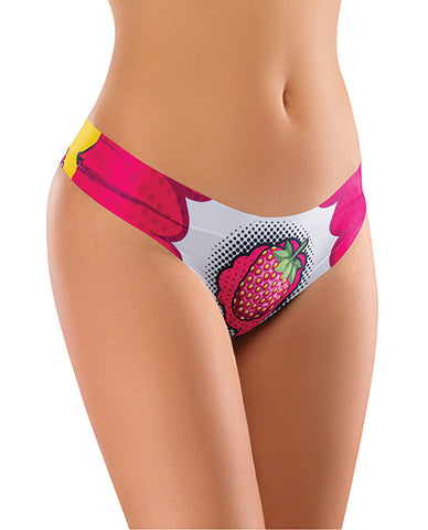 Mememe Intrigue Kissberry Printed Thong Lg