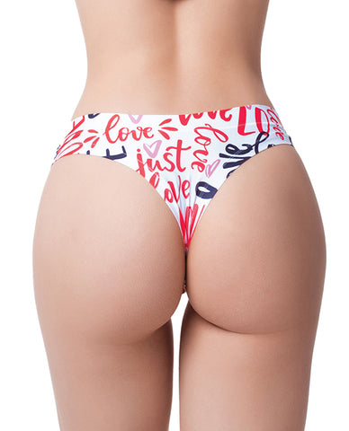 Mememe Love Message Printed Thong Lg