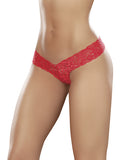 Lace V Front Boy Short Red Lg