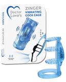 Doctor Love's Zinger Vibrating Cock Cage - Blue