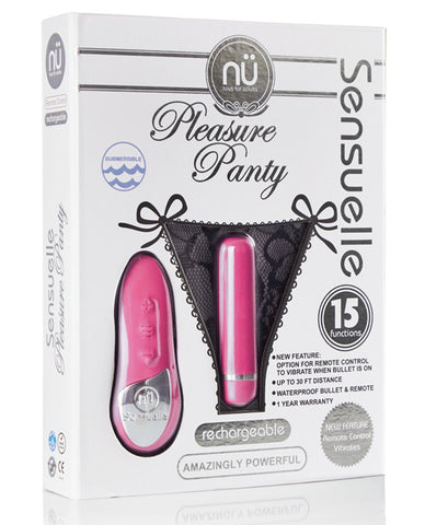 Nu Sensuelle Pleasure Panty Bullet W-remote Control 15 Function - Pink