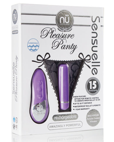 Nu Sensuelle Pleasure Panty Bullet W-remote Control 15 Function - Purple