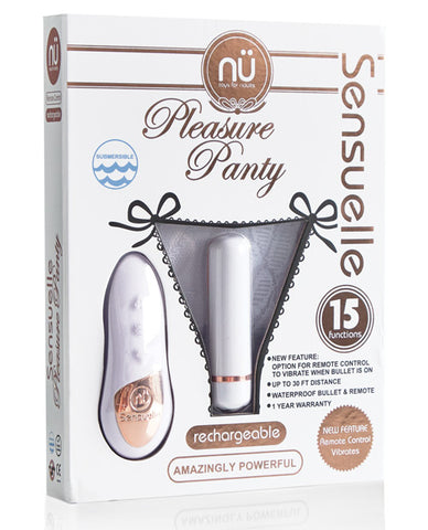 Nu Sensuelle Pleasure Panty Bullet W-remote Control 15 Function - White