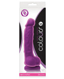 Colours Dual Density 5 Inch Dong W-balls & Suction Cup - Purple