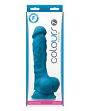 Colours Pleasures 7 Inch Dong W-balls & Suction Cup - Blue