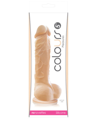 Colours Pleasures 5 Inch Dildo W-suction Cup - Flesh