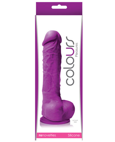 Colours Pleasures 5 Inch Dildo W-suction Cup - Purple