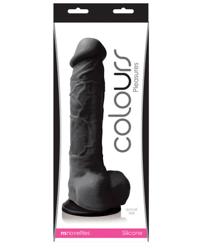 Colours Pleasures 8 Inch Dildo W-suction Cup - Black