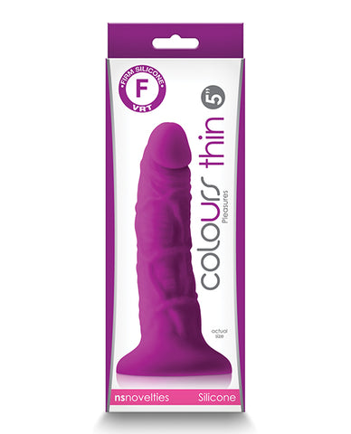 Colours Pleasures 5 Inch Thin Dildo - Purple