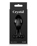 Crystal Flower Butt Plug - Black