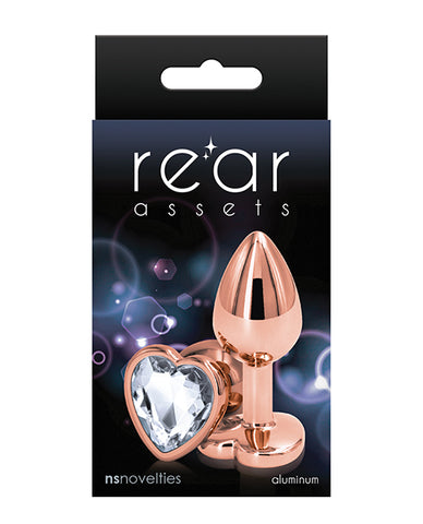 Rear Assets Rose Gold Heart Small - Clear