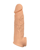 Natural Realskin Vibrating Penis Xtender - White