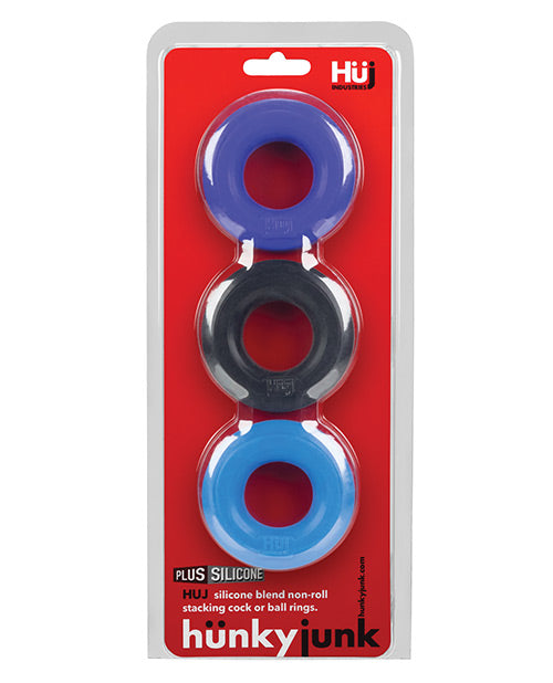 Hunky Junk C Ring Multi Pack - Cobalt Pack Of 3