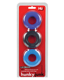 Hunky Junk C Ring Multi Pack - Cobalt Pack Of 3