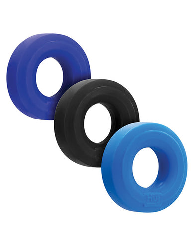 Hunky Junk C Ring Multi Pack - Cobalt Pack Of 3