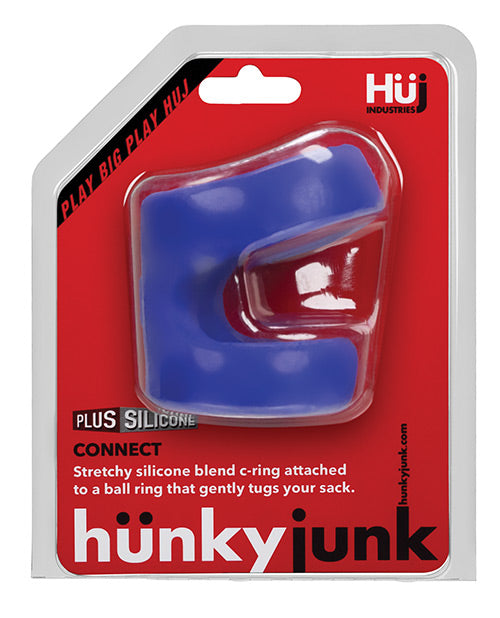 Hunky Junk Connect Cock Ring W-balltugger - Cobalt