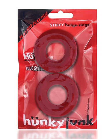 Hunky Junk Stiffy 2 Pack Cockrings - Cherry Ice