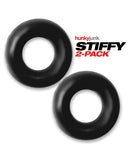 Hunky Junk Stiffy 2 Pack Cockrings - Tar Ice