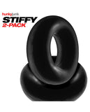 Hunky Junk Stiffy 2 Pack Cockrings - Tar Ice