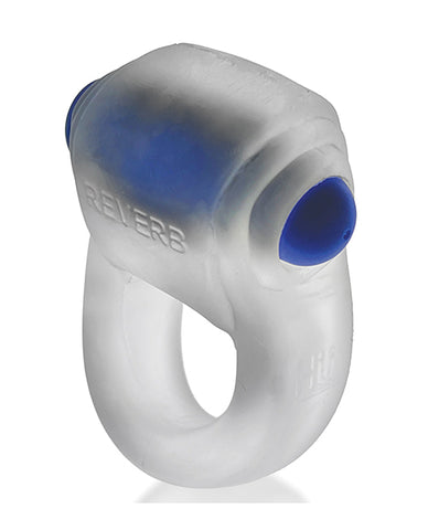 Hunkyjunk Revring Cock Ring W/vibe - Clear W/blue Vibe