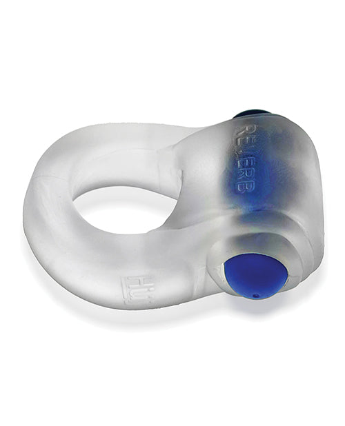 Hunkyjunk Revring Cock Ring W/vibe - Clear W/blue Vibe