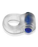 Hunkyjunk Revring Cock Ring W/vibe - Clear W/blue Vibe