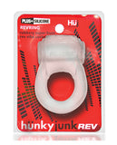 Hunkyjunk Revring Cock Ring W/vibe - Clear W/blue Vibe