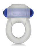 Hunkyjunk Revring Cock Ring W/vibe - Clear W/blue Vibe