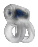 Hunkyjunk Revhammer Shaft Vibe Ring - Clear Ice W/blue Vibe