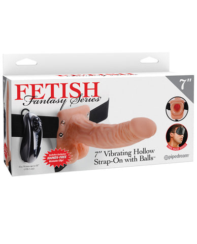 Fetish Fantasy Series 7 Inch Vibrating Hollow Strap On W-balls - Flesh