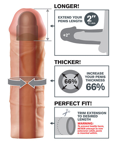 Fantasy X-tensions Mega 2 Inch Extension - Flesh