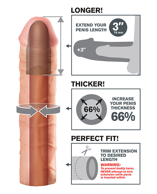 Fantasy X-tensions Mega 3 Inch Extension - Flesh