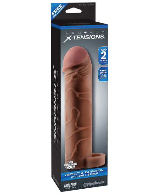 Fantasy X-tensions Perfect 2 Inch Extension W-ball Strap - Brown