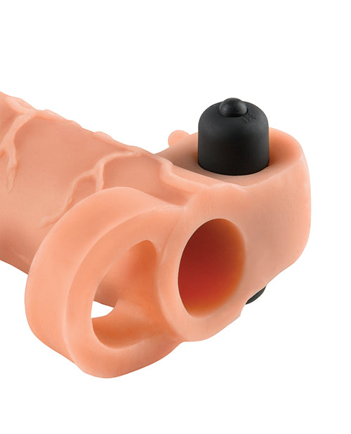Fantasy X-tensions Vibrating Real Feel 2 Inch Extension W-ball Strap - Flesh