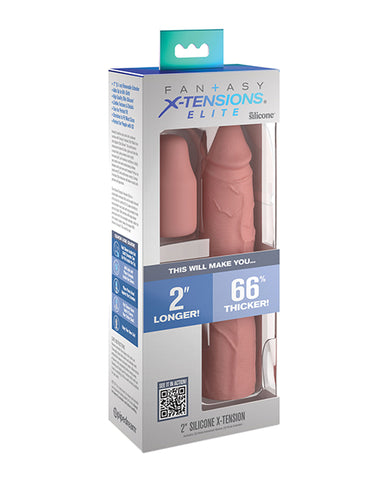 Fantasy X-tensions Elite 8 Inch Sleeve W-2 Inch Plug - Light