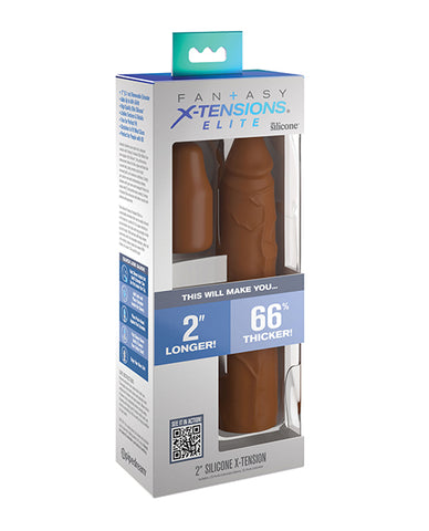 Fantasy X-tensions Elite 8 Inch Sleeve W-2 Inch Plug - Tan