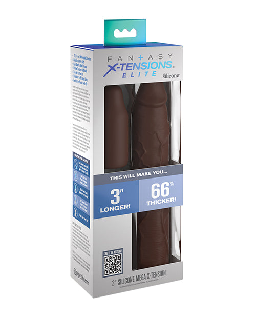 Fantasy X-tensions Elite 9 Inch Sleeve W-3 Inch Plug - Brown