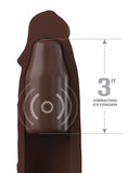 Fantasy X-tensions Elite 9 Inch Sleeve Vibrating 3 Inch Plug W-remote - Brown