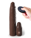 Fantasy X-tensions Elite 9 Inch Sleeve Vibrating 3 Inch Plug W-remote - Brown