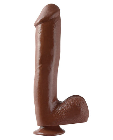 Basix Rubber Works 10 Inch Dong W-suction Cup - Brown