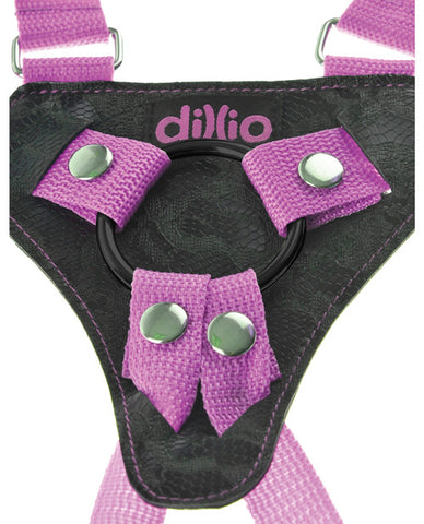 Dillio 7 Inch Strap-on Suspender Harness Set - Pink