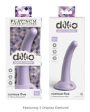 Dillio Platinum 5 Inch Curious Five Silicone Dildo - Purple