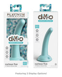 Dillio Platinum 5 Inch Curious Five Silicone Dildo - Teal