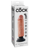 King Cock 6 Inch Vibrating Cock - Flesh