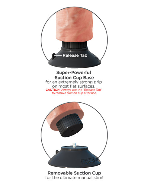 King Cock 7 Inch Vibrating Cock W-balls - Flesh