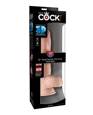 King Cock Plus 10 Inch Triple Density Fat Cock W-balls