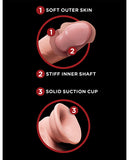 King Cock Plus 6 Inch Triple Density Cock W-swinging Balls - Ivory