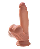 King Cock Plus 7 Inch Triple Density Cock W-swinging Balls - Tan