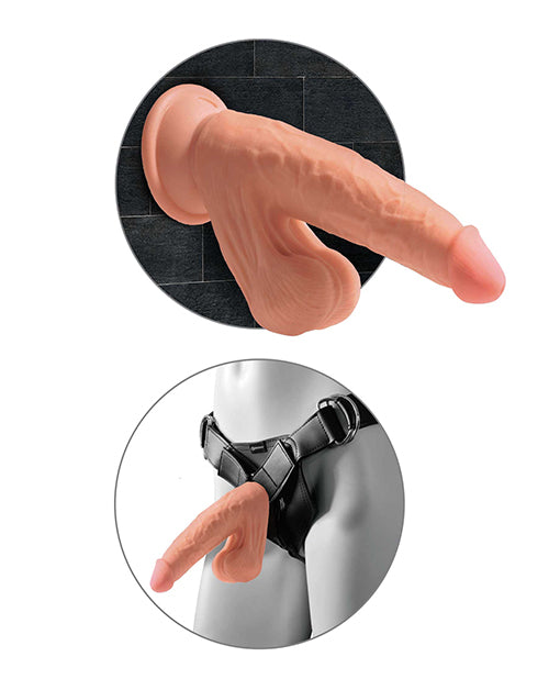 King Cock Plus 7 Inch Triple Density Cock W-swinging Balls - Tan